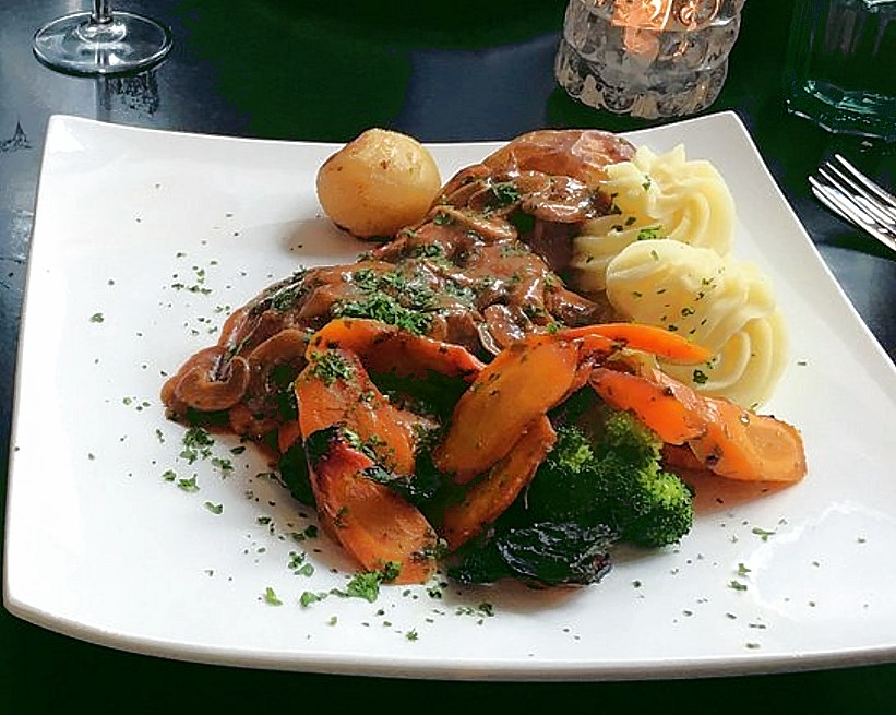 Main course served at Connemara Greenway Restaurant in Oughterard